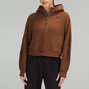 Lululemon Scuba Oversized Half Zip Hoodie - Roasted Brown - XS/S